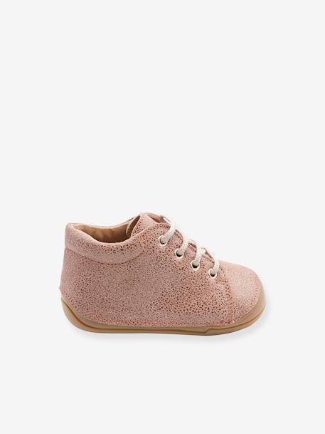 Leather Pram Shoes with Laces, 3115B447 by Babybotte®, for Babies rose 