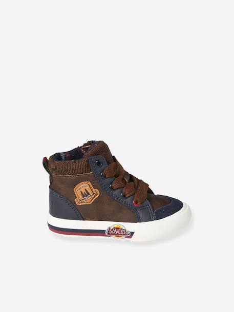 High-Top Trainers with Laces & Zips for Babies brown 