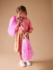 Girls-Skirts-Floral Midi Skirt in Fleece, for Girls
