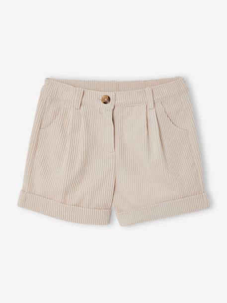 Corduroy Shorts for Girls hazel+sand beige 