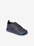 Indoor Shoes in Smooth Leather with Hook-&-Loop Strap, for Babies printed blue 
