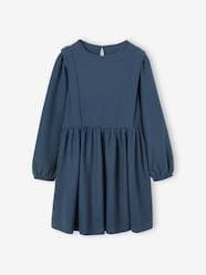 -Long Sleeve Dress in Relief Fabric for Girls