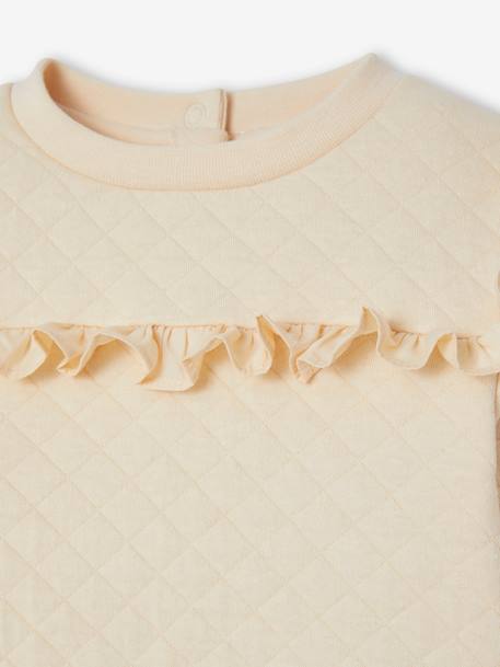Quilted Sweatshirt with Ruffles for Babies ecru 