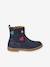 Leather Boots for Girls, Designed for Autonomy gold+navy blue 