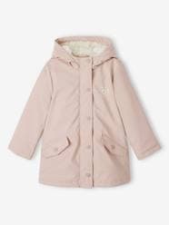 Girls-Coats & Jackets-Raincoat with Sherpa Lining for Girls