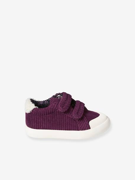 Fabric Trainers with Hook-&-Loop Straps for Babies raspberry pink 