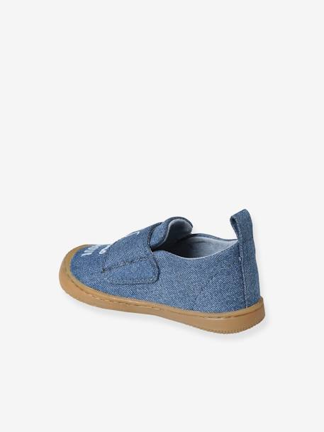 Denim Indoor Shoes with Hook-and-Loop Strap, for Babies denim blue 