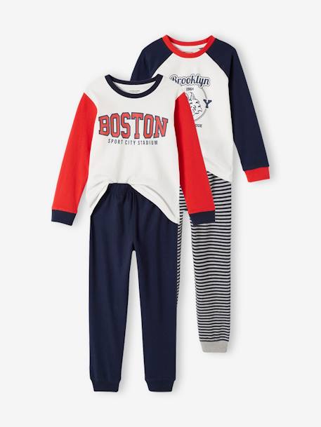 Pack of 2 'Sport US' Pyjamas for Boys navy blue 