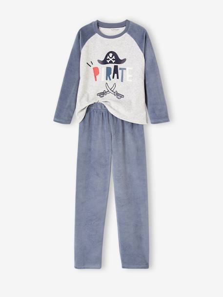 Pack of 2 Velour Pyjamas for Boys, Pirates grey blue 