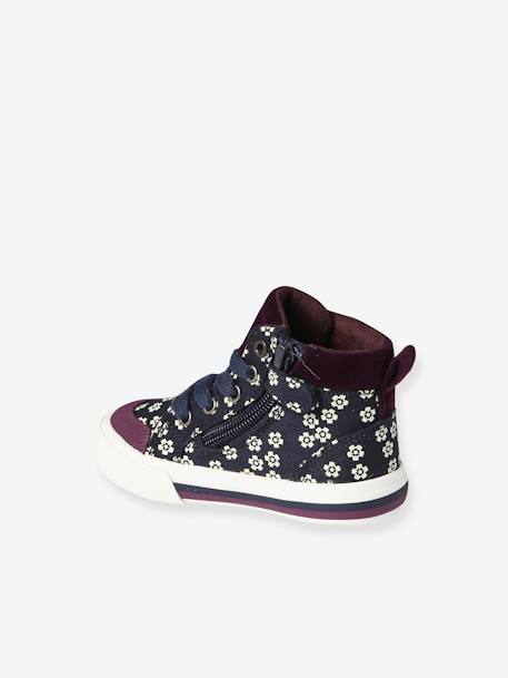 High-Top Trainers with Laces & Zip, for Babies printed violet 
