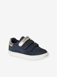 Shoes-Girls Footwear-Hook-and-Loop Trainers in Leather for Girls