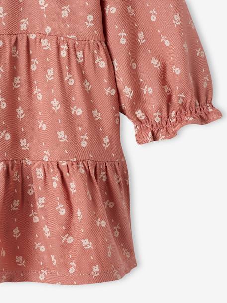 Fluid Dress with Frills for Babies old rose 