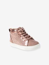Shoes-High-Top Leather Trainers with Laces & Zip, for Babies