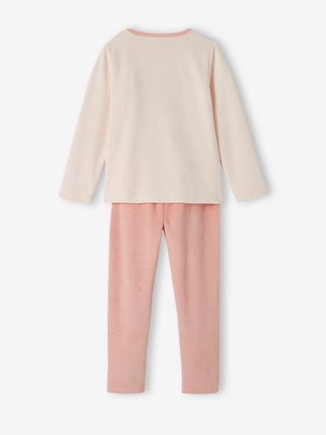 Pack of 2 'Love' Pyjamas in Velour for Girls old rose 