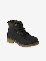 Shoes-Boys Footwear-Shoes-Furry Boots with Laces & Zips for Children