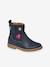 Leather Boots for Girls, Designed for Autonomy gold+navy blue 