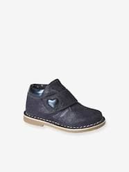 -Boots in Iridescent Leather with Hook & Loop Strap, for Babies