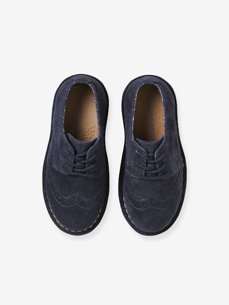 Leather Derbies with Laces navy blue 