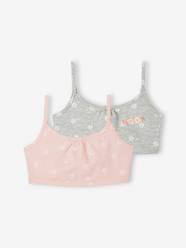 Girls-Underwear-Pack of 2 Bras with Daisy Prints, for Girls