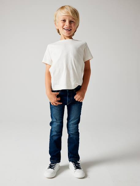 Jeans straight morphological medium for boys Dark Blue+Denim Blue 