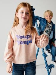 Girls-Tops-A-Line Top, Message with Shiny Metallised Effect, for Girls