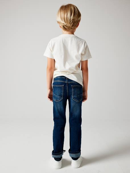 Jeans straight morphological medium for boys Dark Blue+Denim Blue 