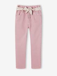 Girls-Trousers-Paperbag Trousers & Floral Belt for Girls