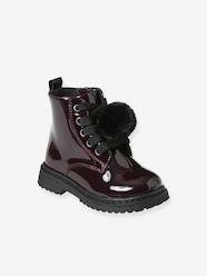 Shoes-Baby Footwear-Baby Girl Walking-Boots & Ankle Boots-Patent Boots with Laces & Zip, for Babies