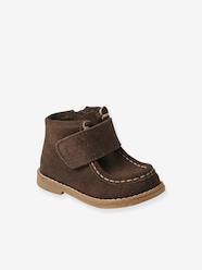Shoes-Baby Footwear-Baby Boy Walking-Leather Ankle Boots with Hook&Loop & Zips for Babies