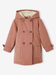 Hooded Parka in Chic Peachskin Effect Fabric for Girls