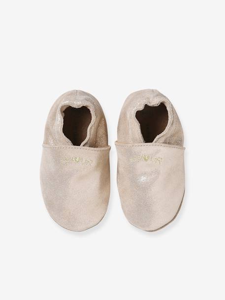 Supple Leather Shoes with Elastic, for Babies gold 