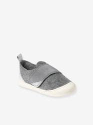 Shoes-Baby Footwear-Felt Indoor Shoes with Hook-and-Loop Strap, for Babies