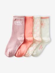 Girls-Pack of 4 Pairs of Vintage-Style Socks for Girls