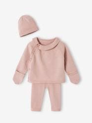 Baby-Outfits-Knitted Ensemble, Cardigan + Leggings + Beanie for Babies
