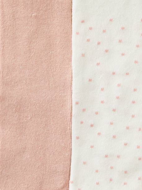 Pack of 2 Pairs of Tights, Dots/Plain, for Baby Girls rosy 