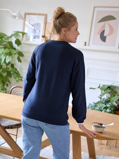 Fleece Sweatshirt, Maternity & Nursing Special navy blue 