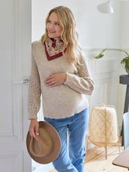 Maternity-Knitwear-Jumper in Marl Jersey Knit for Maternity