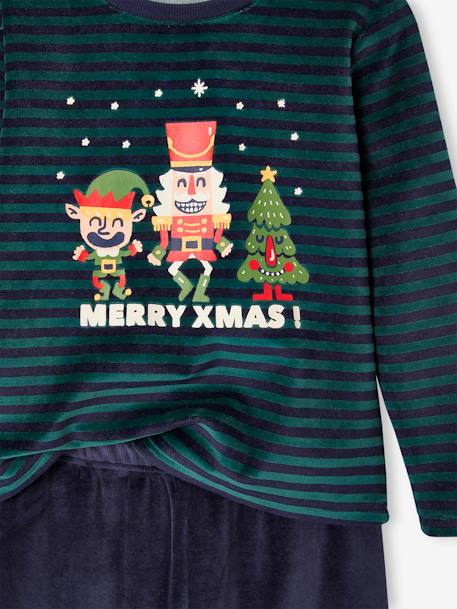 Christmas Velour Pyjamas for Boys green 