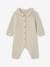 Knitted Jumpsuit with Crochet Collar for Babies ecru 