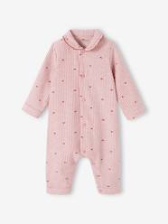 -Cotton Sleepsuit with Front Opening for Baby Girls