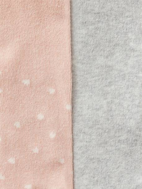 Pack of 2 Pairs of Tights, Hearts/Plain, for Baby Girls marl grey 