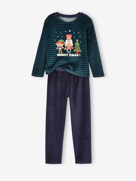 Christmas Velour Pyjamas for Boys green 