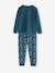 Velour Pyjamas with Glow-In-The-Dark Rocket for Boys peacock blue 