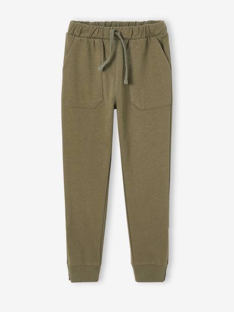 Joggers with Zips on Hems & Carpenter Pockets for Boys lichen 