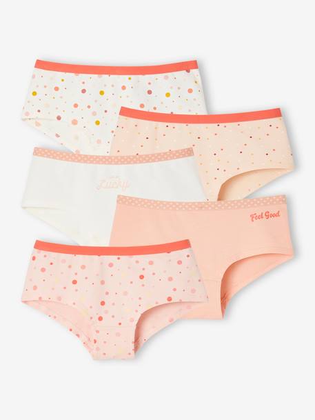 Pack of 5 Pop Shorties for Girls apricot 