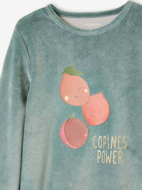 Fruit Pyjamas in Velour for Girls peach 