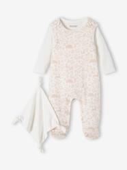 Baby-Outfits-3-Piece Set for Newborns: Jumpsuit + Bodysuit + Comforter in Organic Cotton