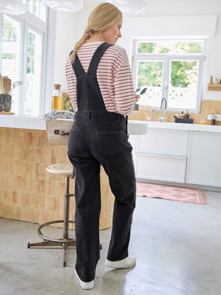 Mom Fit Corduroy Dungarees for Maternity & Nursing Special anthracite 