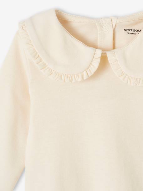 Long Sleeve Top with Peter Pan Collar, for Babies aqua green+Beige+pale pink 