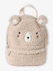Baby-Accessories-Bear Backpack in Sherpa, for Children
